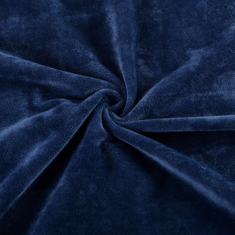 EVOLIVE Soft Micromink, Faux Fur, Faux Suede, Faux Velvet Body Pillow Cover 21"x54" Replacement with Zipper Closure (21"x54" Body Pillow Cover, Navy) - Image 5